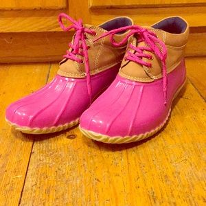 Tommy Hilfiger Waterproof Duck Boot Pink Leather